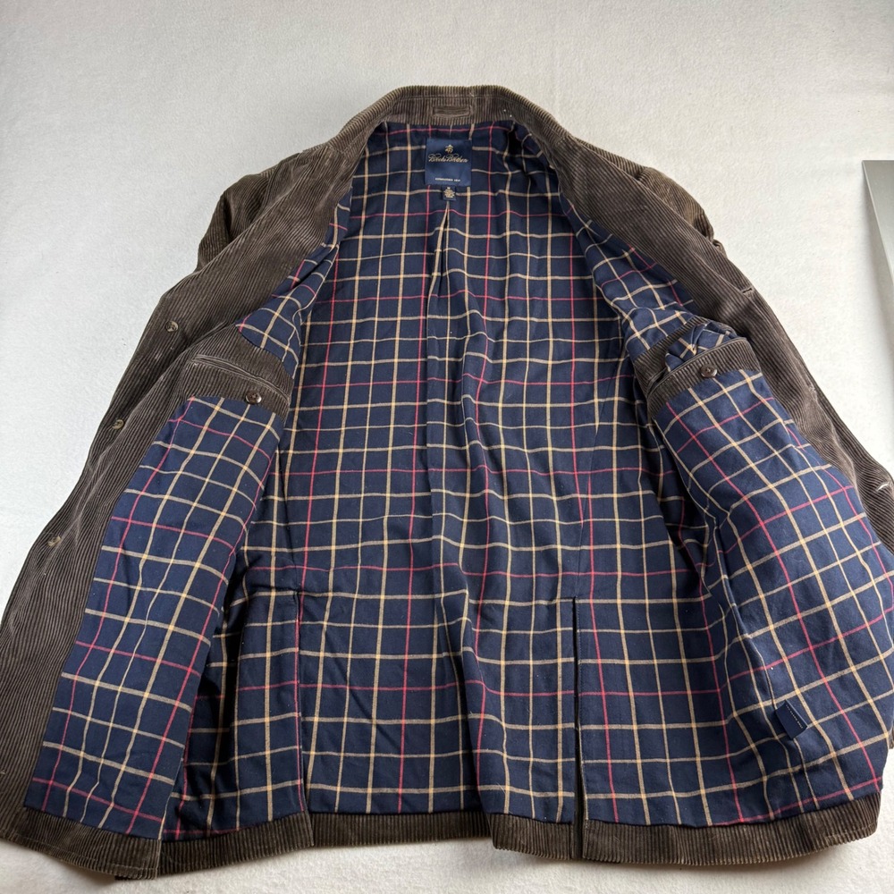 Brooks Brothers Mens Brown Corduroy 3-Button Sport Coat Elbow Patches Medium - Picture 6 of 12